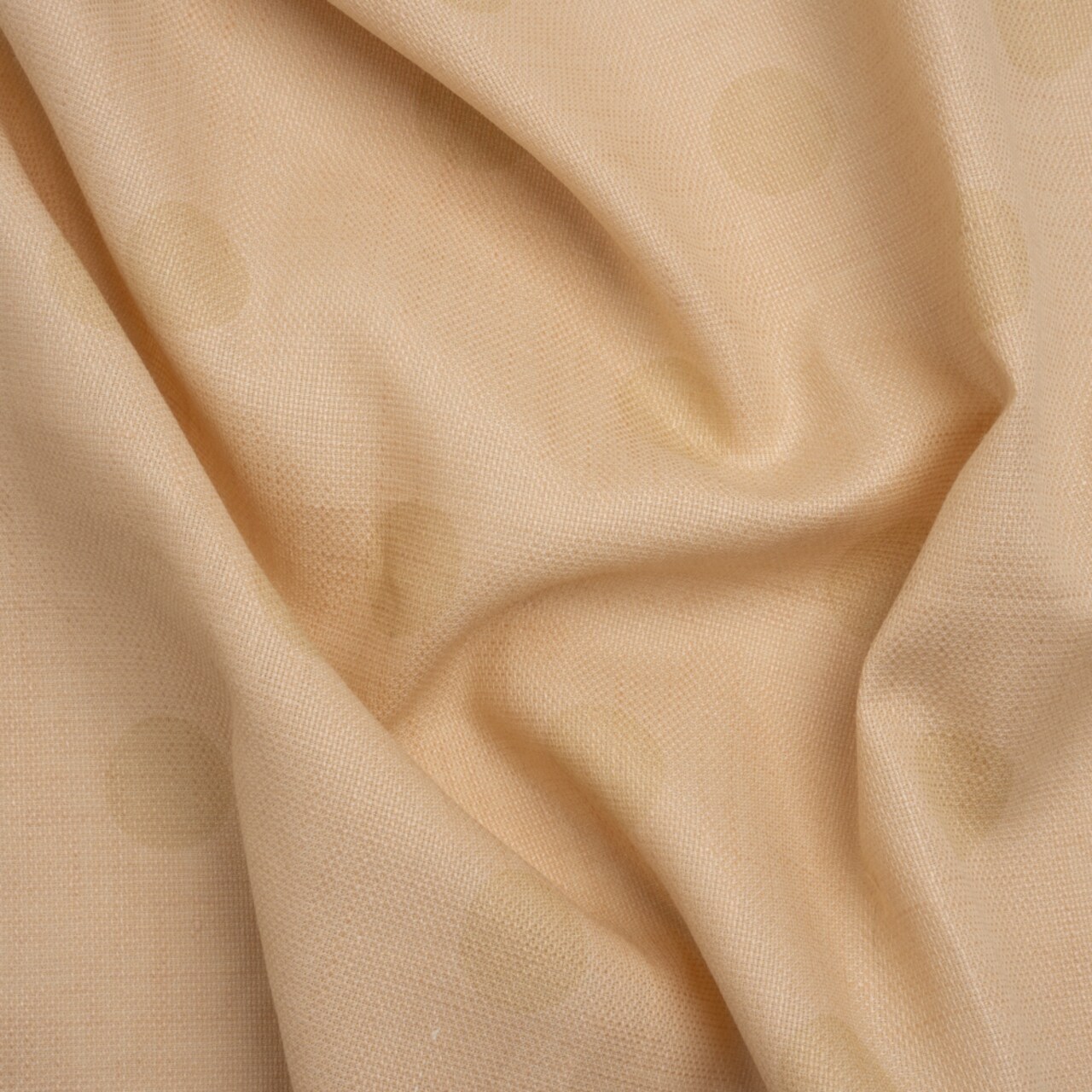 1 Yard Ecru and Beige Polka Dot Basketweave Linen and Cotton Suiting